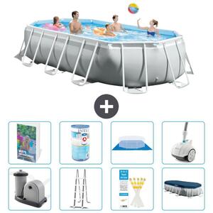 Piscina fuori terra a forma ovale, struttura Prism Frame - 503x274x122 cm - 7 pezzi - Modello S549