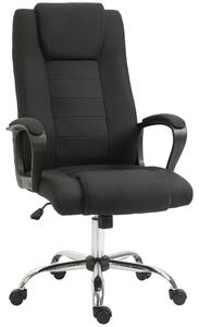 Vinsetto Sedia da Ufficio Ergonomica, Basculante e Imbottita con Altezza Regolabile, 62x76x110-119 cm, Nero