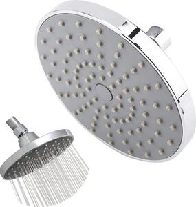 Accessori da bagno in argento, soffione doccia rotondo da 6 pollici ad alta pressione, finitura cromata, stabilità della temperatura 0-80 gradi