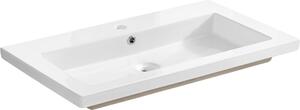 Spirit 2 E-8070-80 Lavabo moderno in Vetroceramica bianca, 81x46 cm, senza rubinetteria e accessori