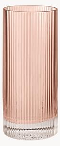 Set di 2 bicchieri da long drink in vetro soffiato con scanalatura in rilievo Ripple, 480 ml