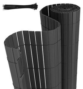 Pannello divisorio in PVC, dimensioni 0,9 x 4 metri, forma a W, resistente al vento e alle intemperie, resistente ai raggi UV, ideale per giardino e terrazza, colore antracite
