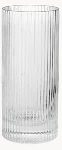 Set di 2 bicchieri da long drink in vetro soffiato con scanalatura in rilievo Ripple, 480 ml