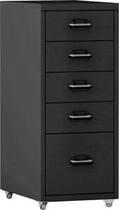 Cassettiera per sedia da ufficio - 69x28x41 cm - Nero - Acciaio - Design elegante