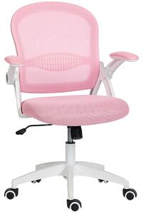 Vinsetto Sedia da Ufficio Ergonomica e Regolabile con Schienale a Rete e Seduta Imbottita, 65.5x61.5x88-97.5 cm, Rosa