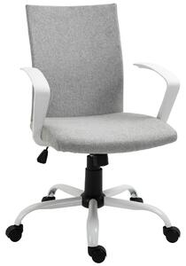 Vinsetto Sedia Da Ufficio, Sedia Ergonomica E Girevole, Sedia Per Scrivania Con Altezza Regolabile In Tessuto Grigio, 61x61x89-99cm