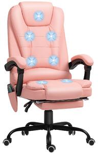 Sedia da ufficio Vinsetto con massaggio a 7 punti, poltrona da gaming ergonomica rosa