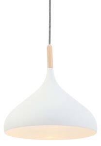 Mexlite - lampada a sospensione - Bjorr - bianco - legno metallo - Ø 33cm - E27 - 7730W