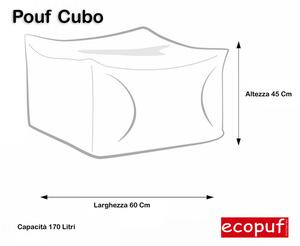 Pouf cubo ottomano da esterno in poliestere impermeabile oxford 600d sfoderabile