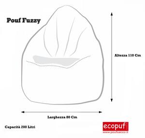Pouf poltrona sacco fuzzy microfibra sfoderabile
