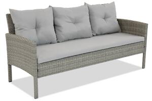 Divano in tecnorattan a 3 posti Bari Garden Point grigio chiaro