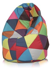 Pouf poltrona sacco xl patchwork design in poliestere