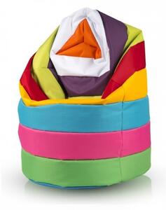 Pouf poltrona sacco xl patchwork design in poliestere