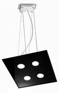 Lampada a sospensione a LED in Vetro a Specchio collezione DADO Dimensioni 40x40x h 110 cm - 4 kg 4 x max 7 watt GX53 Led struttura specchiante nero