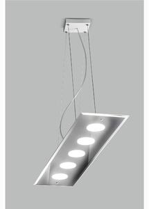 Lampada a sospensione a LED in Vetro a Specchio collezione DADO Dimensioni 90x20x h 110 cm - 4 kg 5 x max 7 watt GX53 Led struttura specchiante