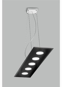 Lampada a sospensione a LED in Vetro a Specchio collezione DADO Dimensioni 90x20x h 110 cm - 4 kg 5 x max 7 watt GX53 Led struttura specchiante Nero