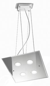 Lampada a sospensione a LED in Vetro a Specchio collezione DADO Dimensioni 40x40x h 110 cm - 4 kg 4 x max 7 watt GX53 Led struttura specchiante