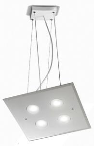 Lampada a sospensione a LED in Vetro a Specchio collezione DADO Dimensioni 40x40x h 110 cm - 4 kg 4 x max 7 watt GX53 Led struttura specchiante Bianco