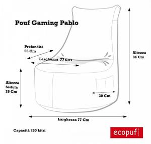 Pouf poltrona gaming pablo in ecopelle