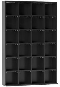Mobile Porta CD 89x20x130.5 cm con Ripiani Regolabili per 456 CD o 336 DVD 24 Scomparti Nero