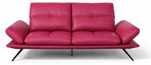 Divano Nexus Pelle Primo Fiore Magenta 207 cm - Schienali Mobili, Braccioli Ripiegabili