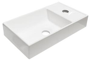 Lavabo da incasso a vasca singola da 40 cm, bianco lucido