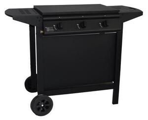 Barbecue a gas con plancha GRILL GARDEN, 3 bruciatori, nero, con copertura protettiva, accensione piezoelettrica
