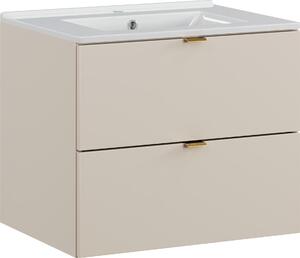 Mobile Bagno 60 Cm Color Cashmere Con Lavabo In Vetroceramica
