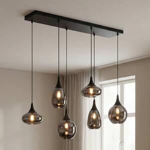 Trio Lighting Lampada a sospensione in vetro Lumina, dimmerabile, Nero, Soggiorno / Sala da pranzo, Vetro, Lampada a sospensione