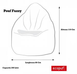 Fuzzy pouf poltrona sacco design in morbido tessuto velluto oeko tex® standard 100 sfoderabile