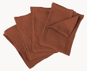 Set di 4 tovaglioli in cotone muslin fatti a mano Carla