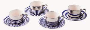 Set tazzine da caffè in porcellana con piattino Aunty, set da 8