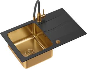 Quadron Michael lavello con rubinetto nero/nero FUS_M7848CZPVDC1_3323503PVDC1
