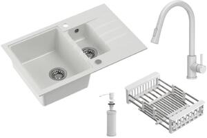 Quadron Comfort 156 lavello con rubinetto e accessori bianco/bianco HCQP57850BIK_3673500WHM