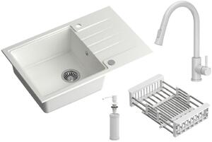 Quadron Comfort 111 lavello con rubinetto e accessori bianco/bianco HCQP7850BIK_3673500WHM