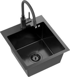 Quadron Luke lavello con rubinetto nero/nero ZH4045PVDBLM_3323503_PVDBLM