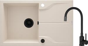 Deante Andante lavello con rubinetto beige/nero ZQNN5113