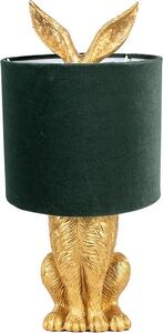 Clayre & Eef Lampada da tavolo Rabbit Ø 20x43 cm Poliresina verde color oro
