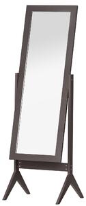 HOMCOM Specchio da Terra Grande Specchio con Inclinazione Regolabile per Armadio Camera da Letto dim. 47L x 46l x 148H cm in Legno Marrone Scuro