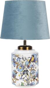 Clayre & Eef Lampada da tavolo Ø 25x41 cm Uccello in plastica bianco blu