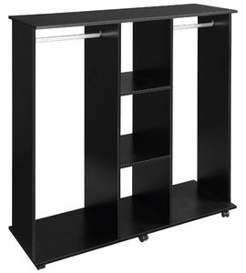 HOMCOM Armadio penderie Mobile in Legno con 6 ruote 120L x 40l x 128H cm Nero