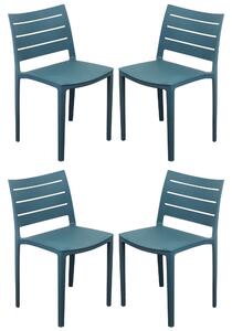 CABOT - set 4 sedie in polipropilene impilabile