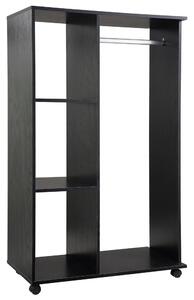 HOMCOM Armadio appendiabiti Armadio da Rangement Mobile Pannelli di Particelle Nero