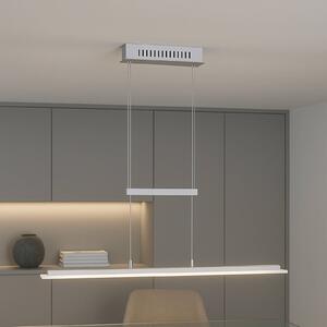 FISCHER & HONSEL Lampada LED a sospensione Tenso, nichel, 115 cm, metallo, CCT, dimmer dimmerabile, Alluminio / Grigio / Zincato, Soggiorno / Sala da pranzo, Metallo, Moderno
