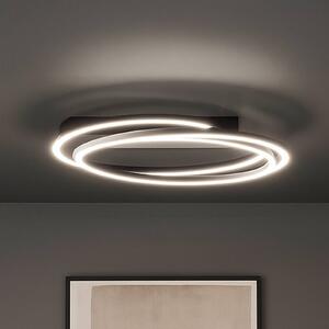 FISCHER & HONSEL Plafoniera a LED Kiku, dimmerabile, Nero, Soggiorno / Sala da pranzo, Metallo, Moderno, Plafoniera LED