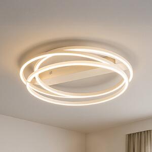 FISCHER & HONSEL Plafoniera a LED Kiku, dimmerabile, Crema / Ambra, Soggiorno / Sala da pranzo, Metallo, Moderno, Plafoniera LED
