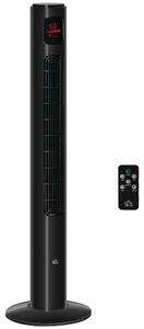 HOMCOM Ventilatore colonna oscillazione 70° timer 12h pannello a LED 45W telecomando 2 modalità di controllo nero