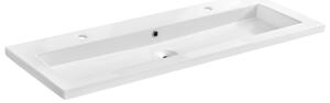 Lavabo da incasso in Vetroceramica 121 x 46 cm, bianco lucido, rettangolare