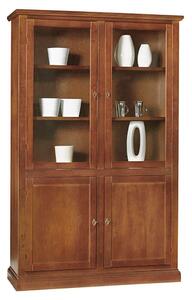 DANIELLE - mobile con vetrina in legno massello cm 120 x 41 x 187 h