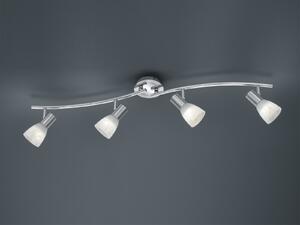 Faretto da soffitto orientabile a 4 luci LED per interni in nichel opaco per soggiorno